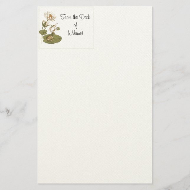 Lillypad and Frog Stationery (Front)