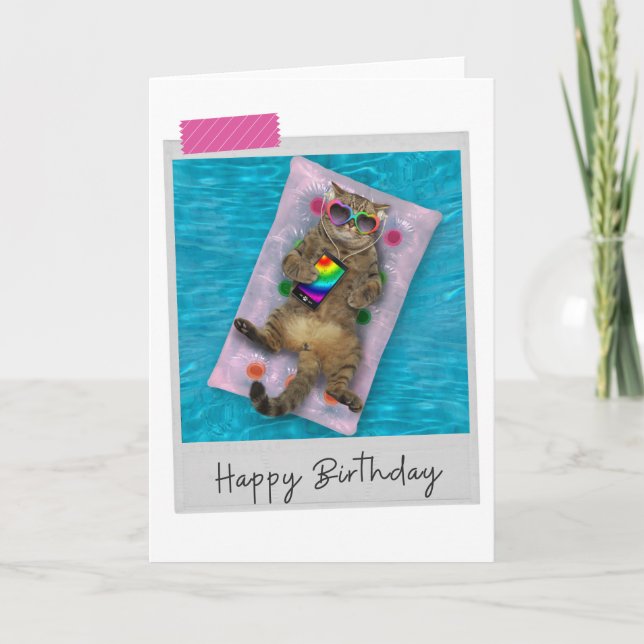 Lilo Cat Funny Birthday Card (Front)