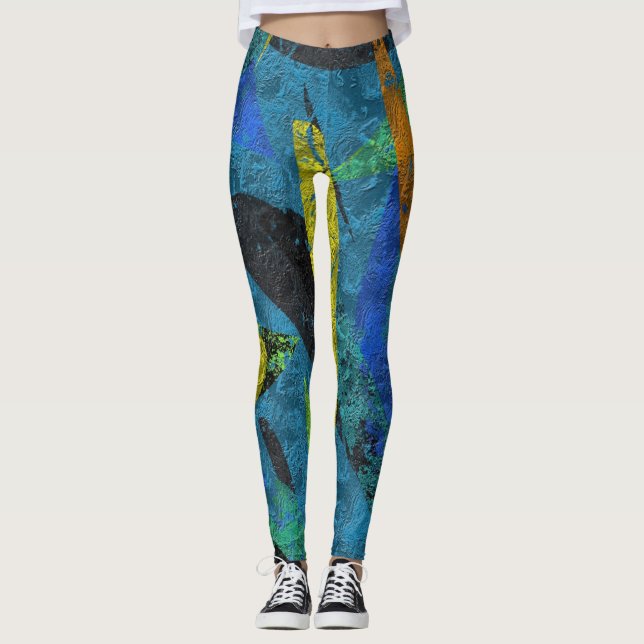 Lilo- Turquoise Cutouts Leggings (Front)