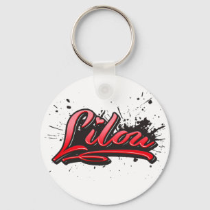 Lilou red Heart Graffiti Schlüsselanhänger Key Ring