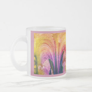 Lily Abstract Burgundy Lily Softened - Enhanced Frosted Glass Coffee Mug