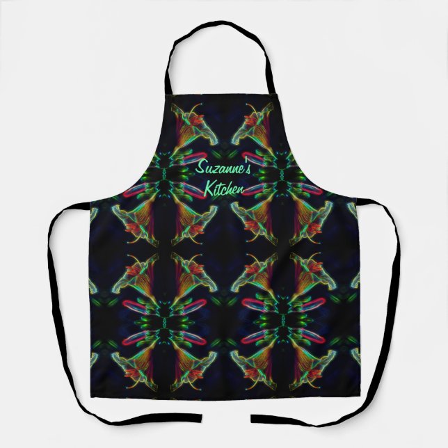 Lily Abstract Flower Art Personalised Apron (Front)