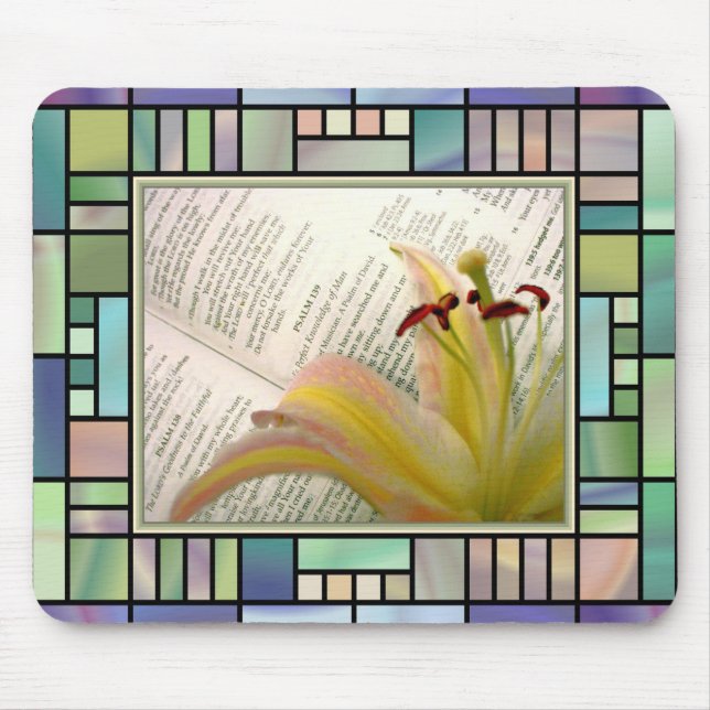 Lily and Bible Mouse Pad (Front)