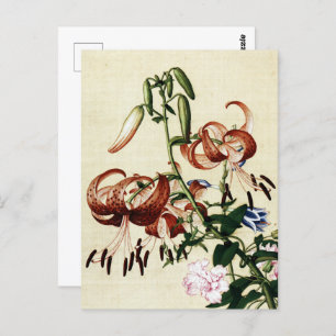 Lily and Entwined Peony Fine Art Postcard