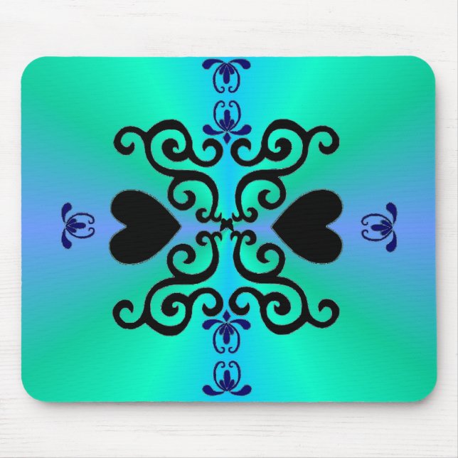 Lily and Heart- rainbowart Mouse Mat (Front)