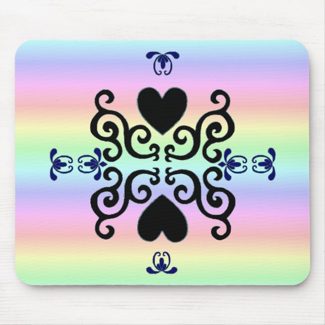 Lily and Heart- rainbowart Mouse Mat (Front)