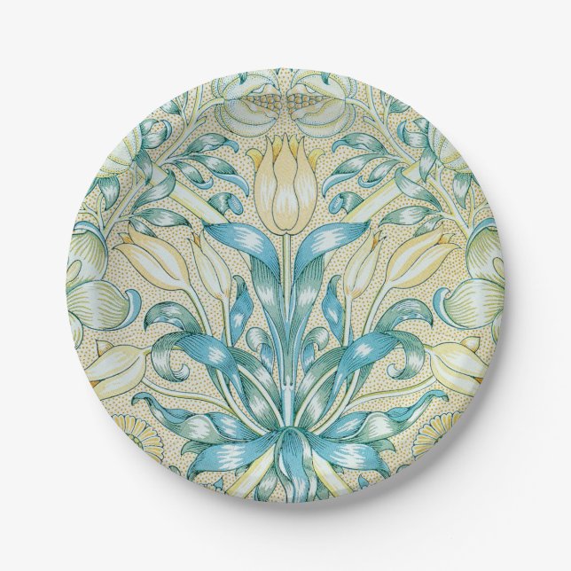 Lily and Pomegranate Vintage Floral Paper Plate (Front)