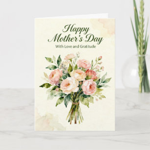 Lily and Rose Bouquet Mother's Day Holiday Card