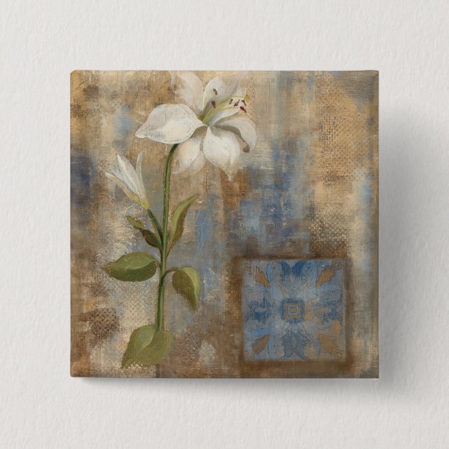 Lily and Tile 15 Cm Square Badge (Front)