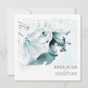 *~* Lily  AR12 QR PHOTO RSVP Ornate Floral Wedding Invitation