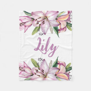 Lily Baby Blanket, Lily Floral, Lily Nursery, Baby Fleece Blanket