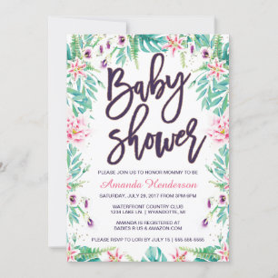 Lily Baby Shower Invitation   Floral Baby Shower