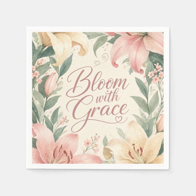 Lily : Bloom with Grace Sweet 16 Napkin (Front)