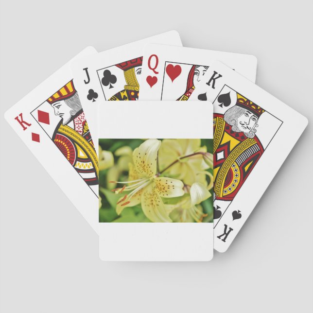 Lily Blooms  Wedding Parties Playing Cards (Back)
