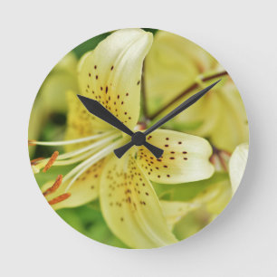 Lily Blooms Wedding Parties Round Clock