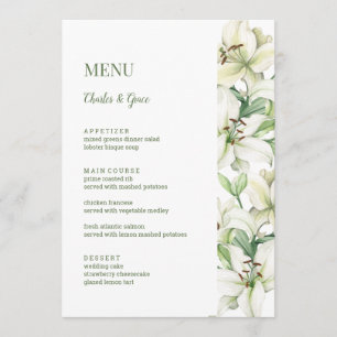 LILY Blossom Elegance Wedding Menu