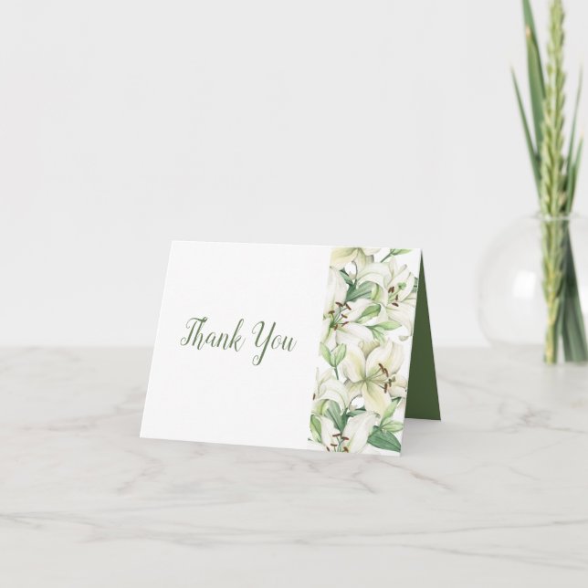 LILY Blossom Elegance Wedding Thank You Card (Front)