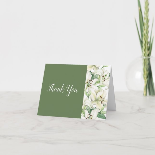 LILY Blossom Elegance Wedding Thank You Card (Front)