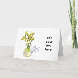 Lily bouquet Calla Lily flower on white background Card