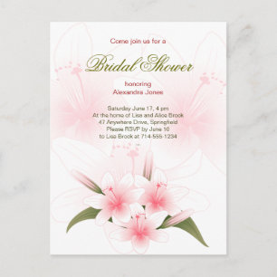 Lily Bridal Shower Party Invitation Postcard