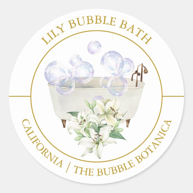 Lily Bubble Bath label (Front)