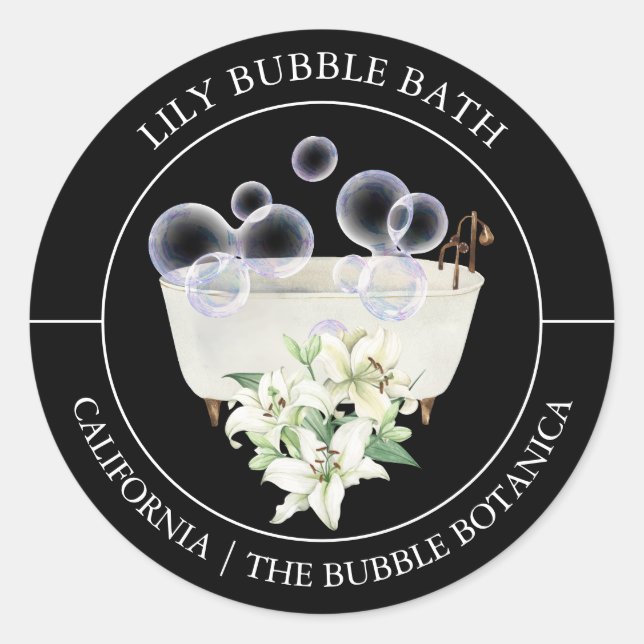 Lily Bubble Bath label (Front)