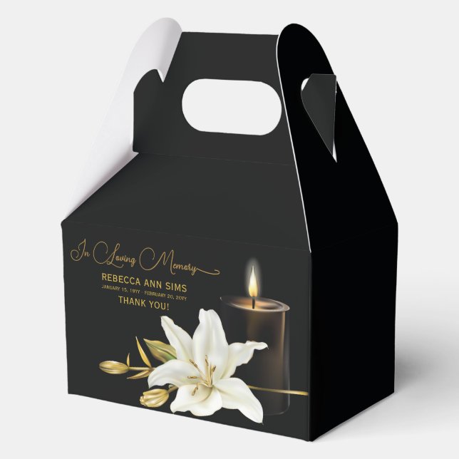 Lily Candle Funeral Favour Box (Front)