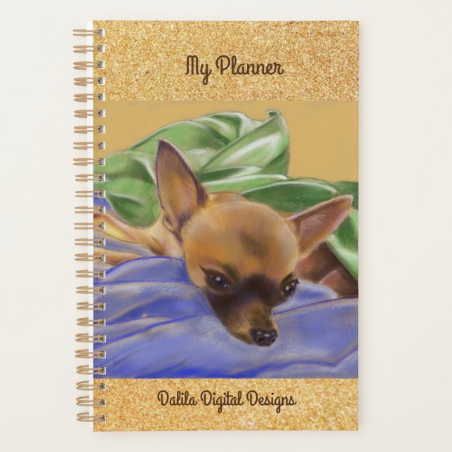 Lily Chihuahua Monthly and Weekly Planner (Front)