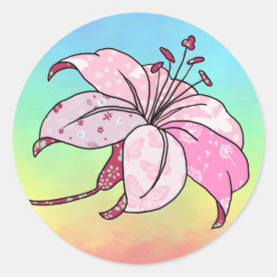 lily  classic round sticker