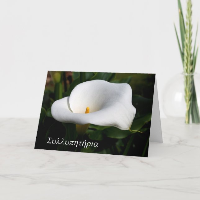 lily condolences greek card (Front)