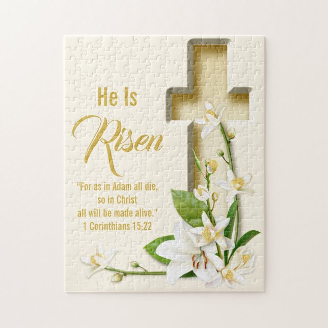 Lily Cross Personalised Scripture Verse Jigsaw Puzzle (Vertical)