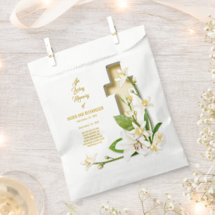 Lily Cross Scripture Memorial Favour Bags