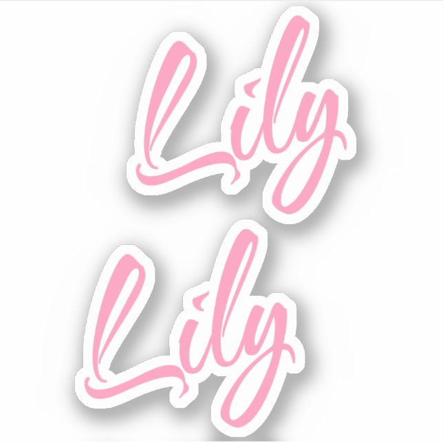 Lily Decorative Name in Pink x2 Sticker (Front)