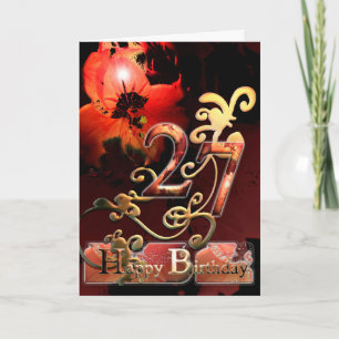 Lily Dream flower Happy 27 Birthday ornate Card