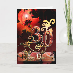 Lily Dream flower Happy 30 Birthday faux twirl Card