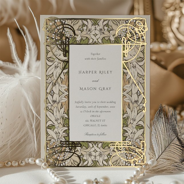 Lily Elegance Bloom Art Nouveau Foil Wedding (Creator Uploaded)