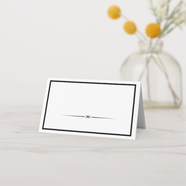 LIly - Elegant Monochrome Folded Placecards (Front)