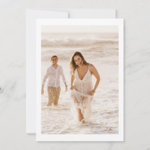 Lily - Elegant Monochrome Save the Date Card with