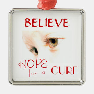 lily eyes, BELIEVE, HOPE, CURE, for , a Metal Tree Decoration