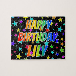 "LILY" First Name, Fun "HAPPY BIRTHDAY" Jigsaw Puzzle