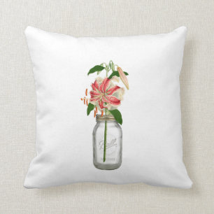 Lily fleur dans un pot Mason Cushion