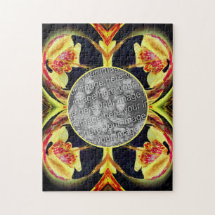 Lily Floral Abstract Frame Create Your Own Photo Jigsaw Puzzle