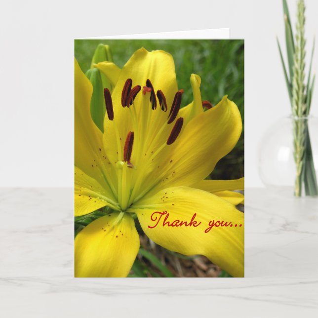 Lily Floral Thank You Card (Front)