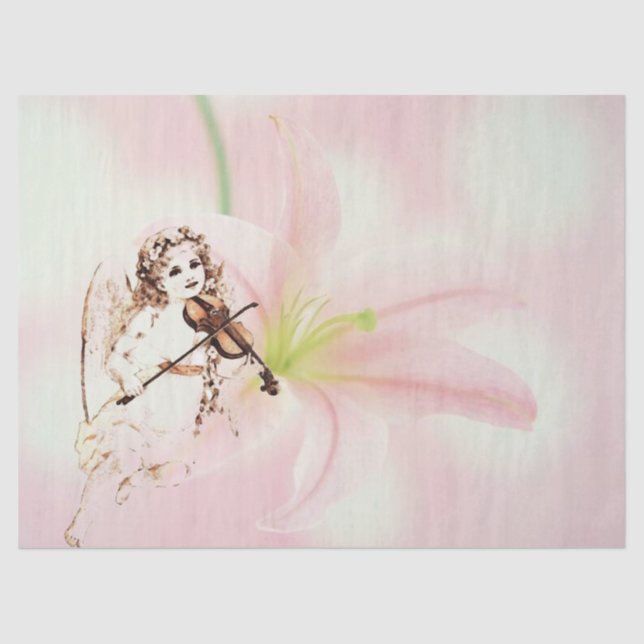 Lily Flower and Angel Gift Tissue Paper (Front)