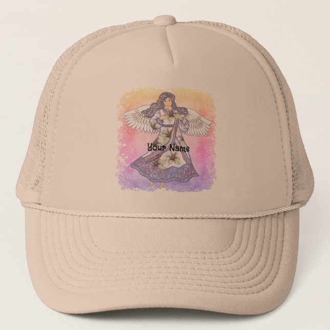 lily flower angel trucker hat (Front)