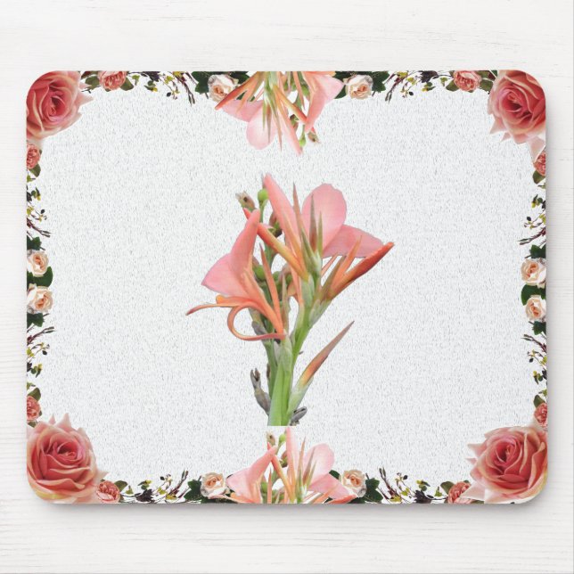 Lily Flower Botanical Art Mouse Mat (Front)