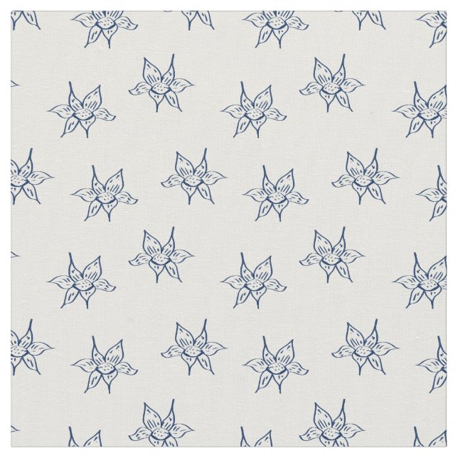 Lily flower drawing pattern fabric (Close Up)