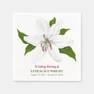 Lily Flower Funeral Memorial Napkin