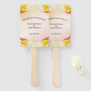 Lily Flower Garden Wedding Hand Fan