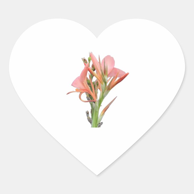 Lily Flower Heart Sticker (Front)